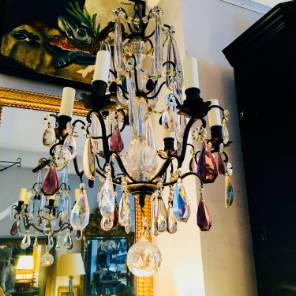 French 6-arm 1920s Chandelier 